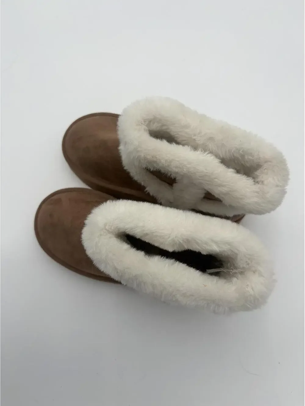 Juicy Couture Brown Suede Women's Size 6 Brown Faux Fur Trim Winter Boots - Picture 6 of 9